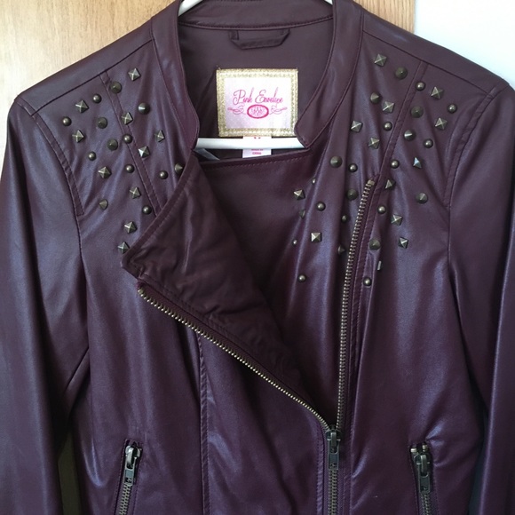 pink envelope leather jacket